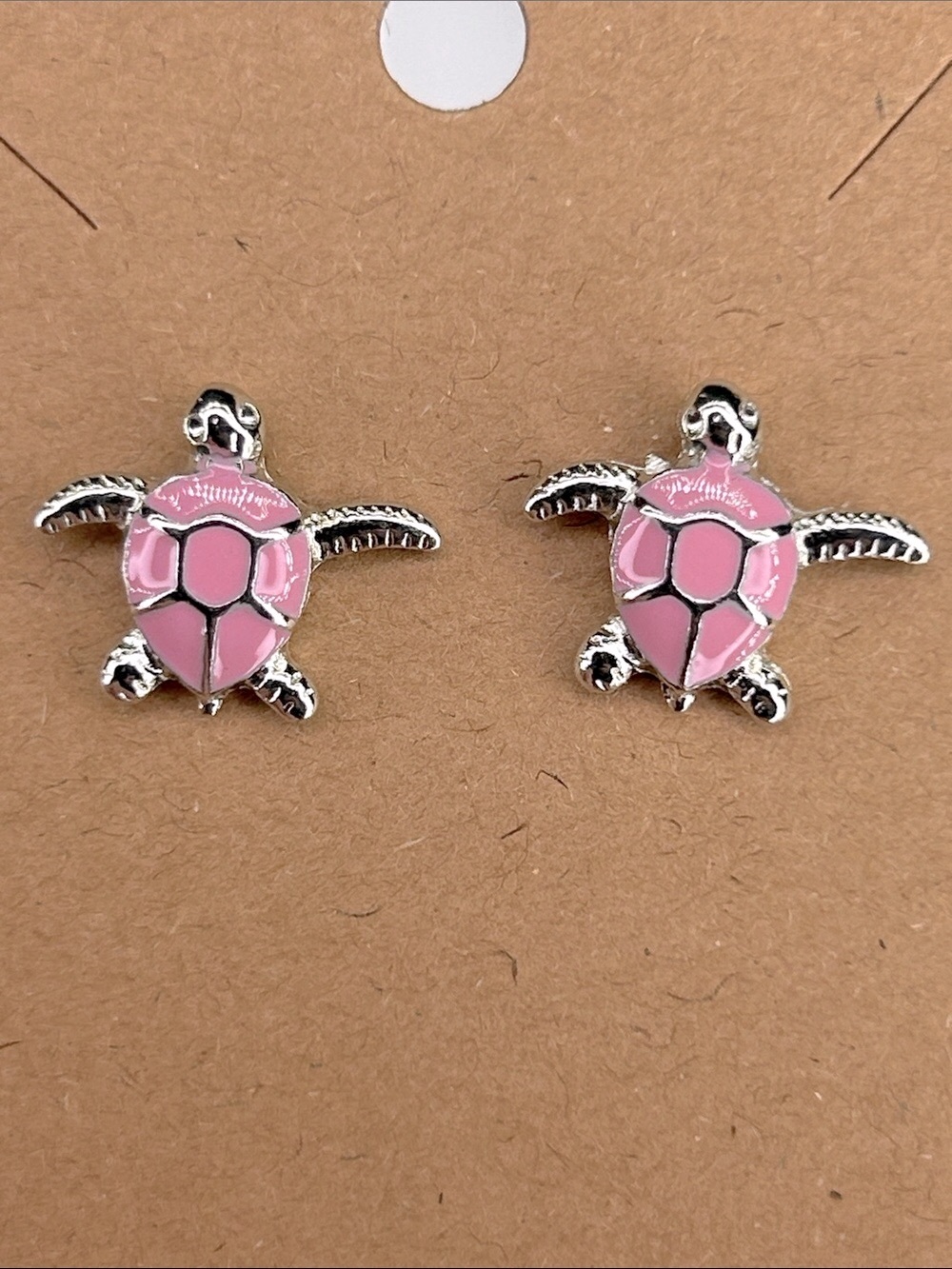 Pink Turtle Stud Earrings Beach Fashion Jewelry